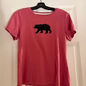 Pink pajama top with Bear Graphic